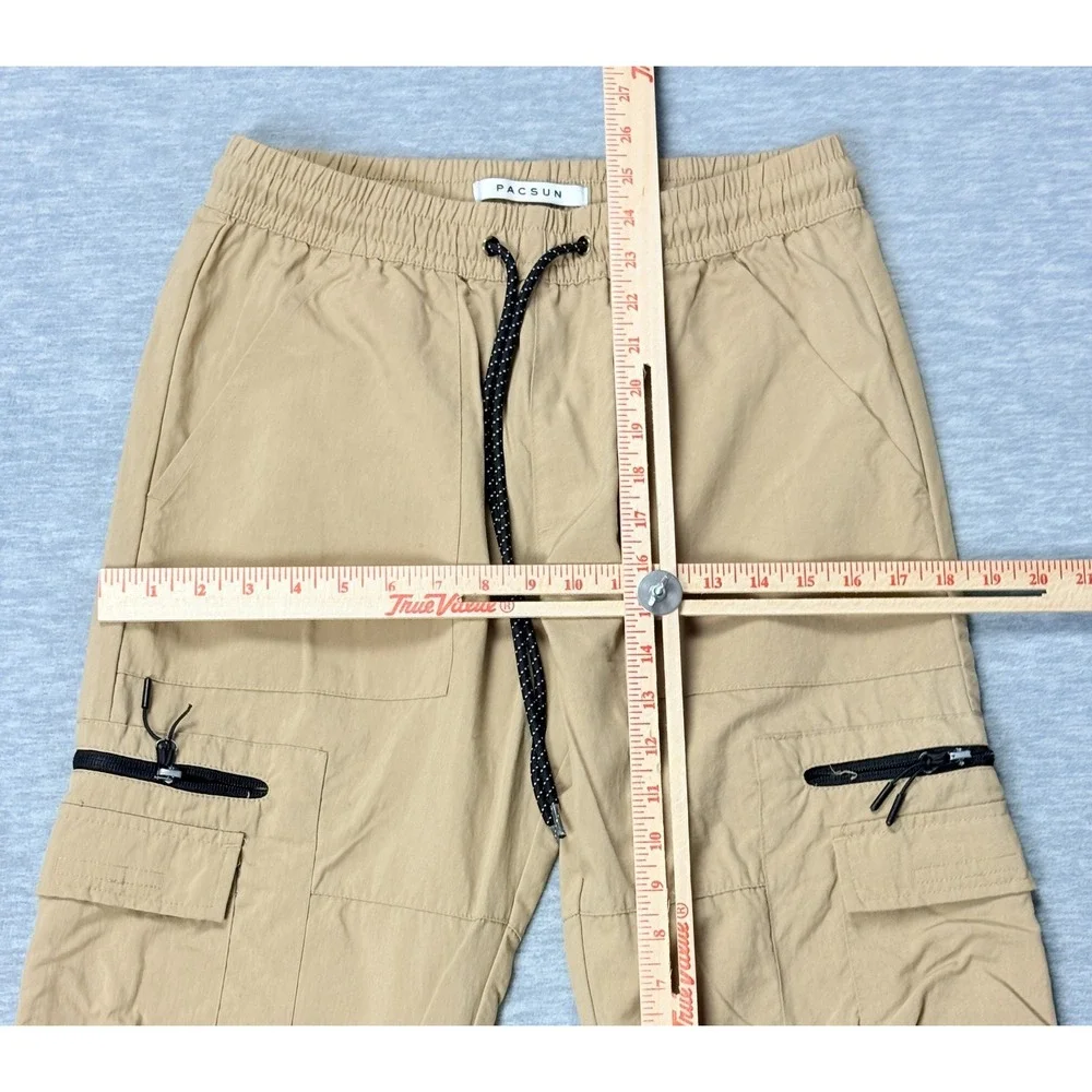 PacSun Relaxed Jogger Mens Small Tan Khak3i Cargo Pants Nylon Utility